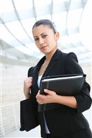 Pretty Business Woman at Office Building stock photo