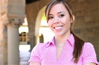 Pretty Young Woman on College Campus stock photo