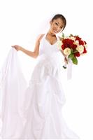 Beautiful Asian Bride at Wedding stock photo