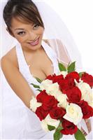 Beautiful Asian Bride at Wedding stock photo