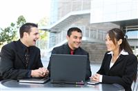 Diverse Business Team at Office Building stock photo