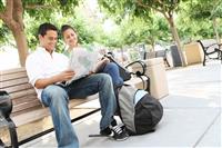 Attractive Teenage Students at College stock photo