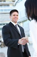 Handsome Business Man Handshake stock photo