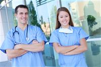 Attractive Medical Team at Hospital stock photo