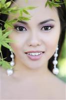 Pretty Young Asian Woman in the Park stock photo