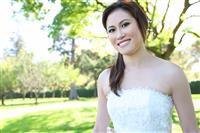 Beautiful Asian Wedding Bride in Park stock photo