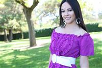 Pretty Young Asian Woman in the Park stock photo