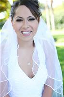Beautiful Hispanic Woman at Wedding stock photo