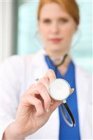 Pretty Nurse with Stethoscope stock photo