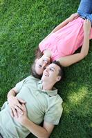 Couple in Love in the Park stock photo