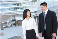 Attractive Man and Woman Business Team stock photo