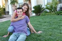 Attractive Couple at Home stock photo