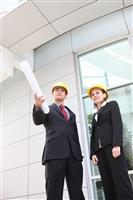 Business Team at Office Construction Site stock photo