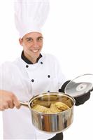 Handsome Chef Cooking stock photo