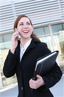 Business Woman on Cell Phone stock photo