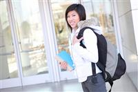Young Asian Girl at School stock photo