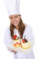 Pretty Chef Cooking Dessert stock photo