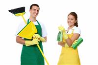 Man and Woman Cleaning stock photo