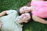 Couple Resting in the park stock photo
