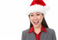 Asian Business Woman Santa stock photo
