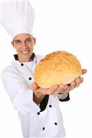 Chef with Bread stock photo