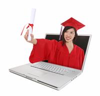 On-line Education Graduation stock photo