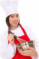 Pretty Asian Woman Chef stock photo