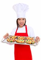 Woman Chef with Cookies stock photo