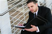 Business Man Reading  stock photo