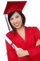 Pretty Asian Graduate Woman stock photo