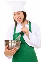 Pretty Asian Woman Chef stock photo