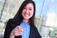 Asian Business Woman Pointing stock photo