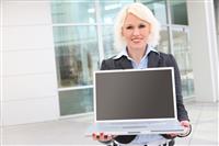 Business Woman with Laptop stock photo