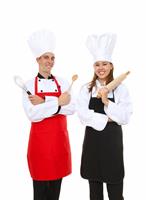 Attractive Chefs Isolated stock photo