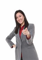 Asian Business Woman Pointing stock photo