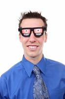 Business Man with X-Ray Glasses stock photo