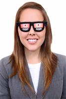 Woman with X-Ray Glasses stock photo