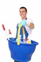 Handsome Man Cleaner stock photo