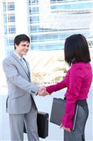 Attractive Business Team Handshake stock photo