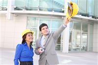 Architects on  Construction Site stock photo