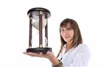 Business Woman with Hourglass stock photo