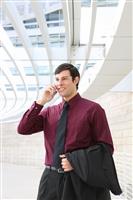 Handsome Business Man on Phone stock photo