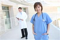 Doctor and Nurse at Hospital stock photo