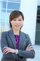 Asian Business Woman on the Phone stock photo