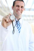Doctor at Hospital with Stethoscope stock photo