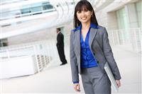 Asian Business Woman with Laptop stock photo
