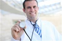 Doctor at Hospital with Stethoscope stock photo