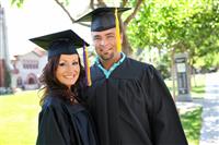 Man and Woman Graduates stock photo