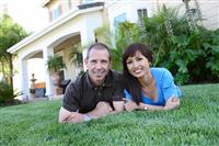 Attractive Husband and Wife at Home stock photo