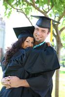 Man and Woman Graduates stock photo